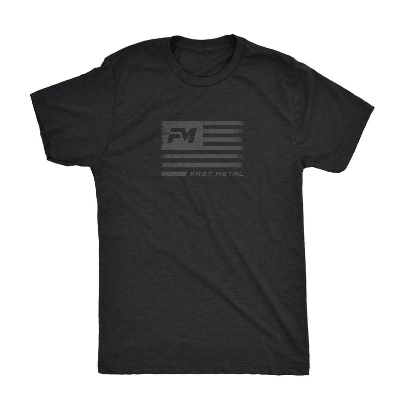 Distress Flag T-Shirt - Black Heather