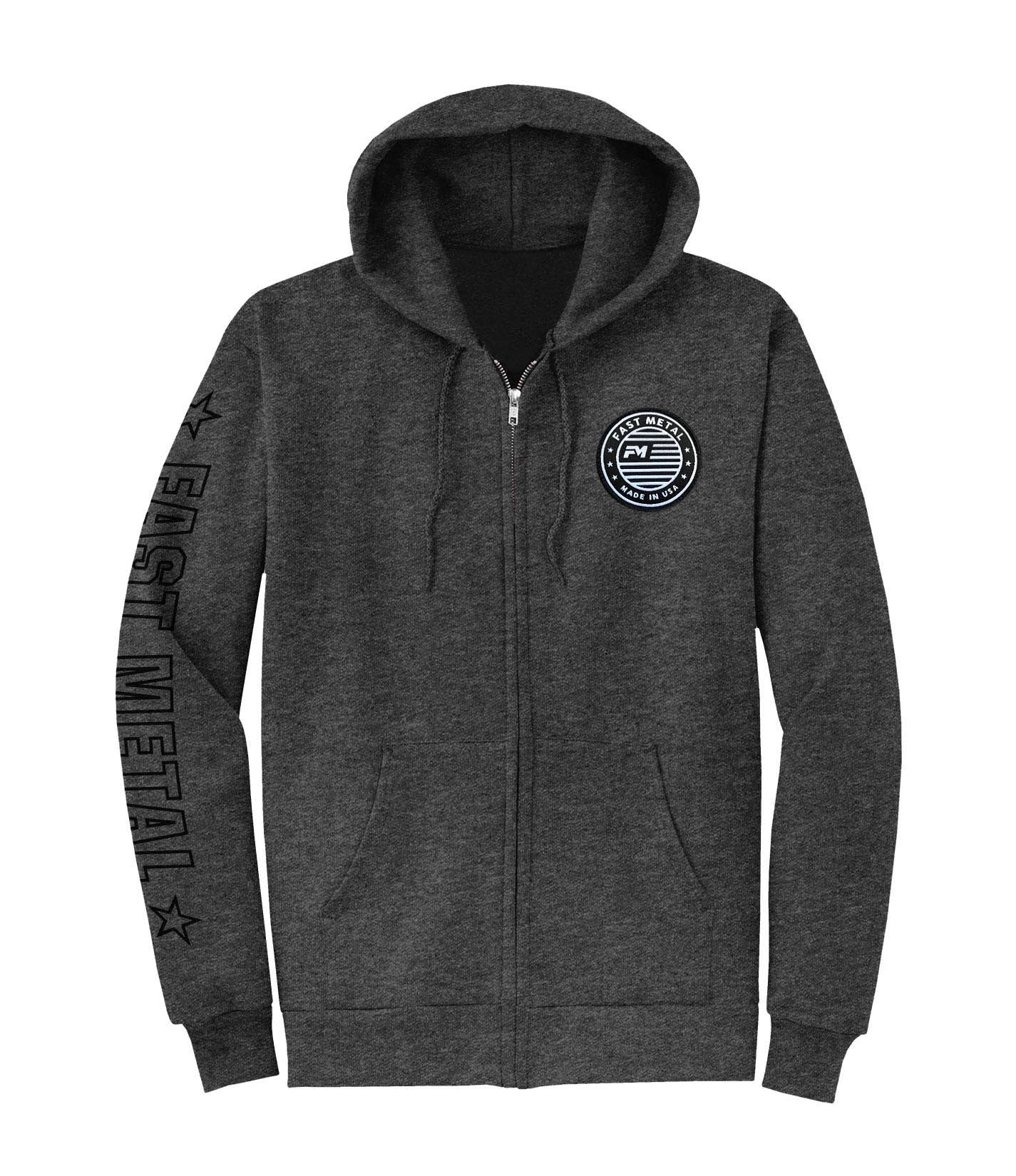 Stripes Zip Hoodie - Dark Grey Heather