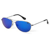 Silver Frame Blue Polarized Lens