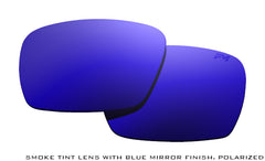 Blue Mirror Finish on Tanzania Smoke Polarized Lens