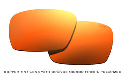 Orange Mirror Finish on Flash Beryllium Copper Polarized Lens