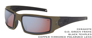 Speed Demon Cerakote O.D. Green, Black Temples, Flash Beryllium Copper Polarized Lens