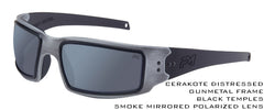 Speed Demon Cerakote Distressed Gun Metal, Black Temples, Tanzania Smoke Polarized Lens