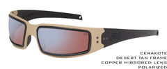Desert Tan Cerakote Frame with Black Temples / Flash Beryllium Copper Polarized Lens