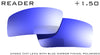 READER +1.50  Blue Mirror Finish on Tanzania Smoke Polarized Lens