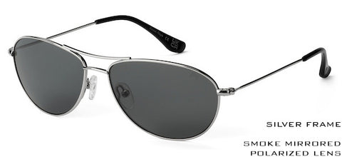 Silver Frame Smoke Polarized Lens